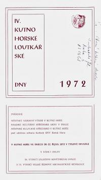IV. Kutnohorské loutkářské dny - program, 1972