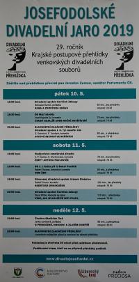 Josefův Důl, J. K. Tyl, Josefodolské divadelní jaro - plakát, 2019