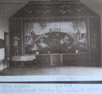 Jirny, portál Vlastní silou s oponou, malíř Josef Tesař, 1921