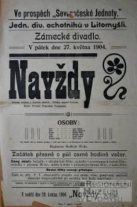 Litomyšl, JDO, Navždy - plakát, 1904