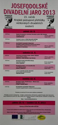 Josefův Důl, J. K. Tyl, Josefodolské divadelní jaro - plakát, 2013