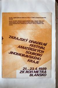Třebíč, Dramatický klub, Blansko, Blanenská dílna - program, 1989