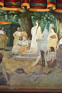 Provodov-Šonov, Tyl, detail opony Libušin soud, Gustav Paleček, 1928