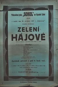 Vysoká Libeň, Sokol, Zelení hájové - plakát, 1927