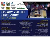 Zdiby, Oslavy 750. let obce Zdiby - plakát, 2016