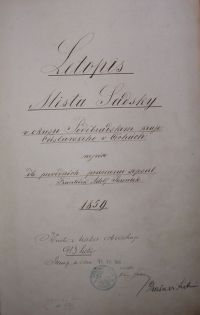 Sadská, Letopis města Sadsky, titulní strana, 1859
