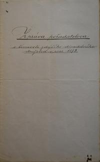 Polička, Spolek divadelních ochotníků, Jednatelská zpráva, 1873