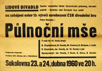 Kostelec nad Černými Lesy, Lidové divadlo, Půlnoční mše - plakát, 1960