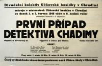 Chrudim, Učňovská besídkal, První případ detektiva Chadimy - plakát, 1946