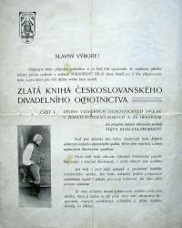 Zlatá kniha českoslovanského ochotnictva, leták, Vojta Kudlata-Proboštů