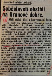 Pardubice, Spolek divadelních ochotníků, Novinové výstřižky 1941 - 1948