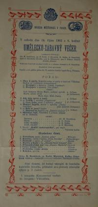 Praha-Nové Město, Měšťanská beseda, Umělecko zábavný večer - plakát, 1903