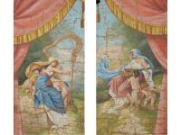 Múza s lyrou, andělíčci, múza s loutnou, andělíčci, detail