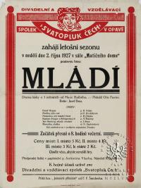 Opava, Čech, Mládí - plakát, 1927