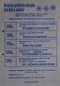 Hradec Králové, Krajské kulturní středisko, Impuls, Pardubice, KP inscenací pro děti a mládež, 1983