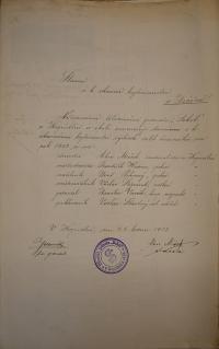 Kopidlno, Sokol, volba funkcionářů, 1913