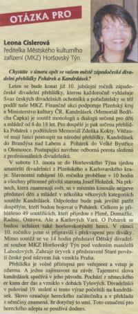 Horšovský Týn, Pohárek a Kandrdásek 2010