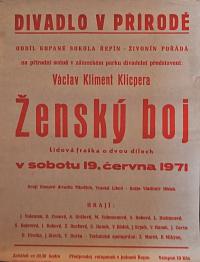 Vysoká Libeň, Divadlo mladých, Ženský boj - plakát, 1971