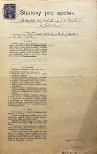 Deštná, Spolek divadelních ochotníků, stanovy, 1923