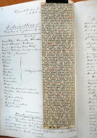 Chrast, Tyl, Památní kniha divadelního spolku, 1880