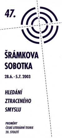 Sobotka, 47. Šrámkova Sobotka, programový leták, 2003, titl. str.