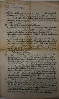 Jičín, Tyl, Stanovy spolku, rukopis, 1918