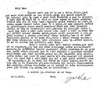 Miletín, Muzeum 3/74, Moravec, Jaro, dopis Maxu Ledererovi o funkcionářských obtížích z 16. 9. 1931.