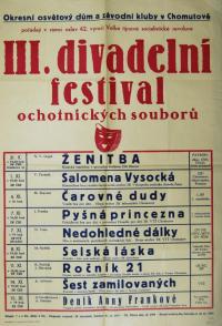 Chomutov, III. Divadelní festival ochotnických souborů - plakát, 1959