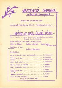 Rakousko, Vídeň, Vlastenecká omladina, Mámy, vy naše české mámy - plakát, 1963