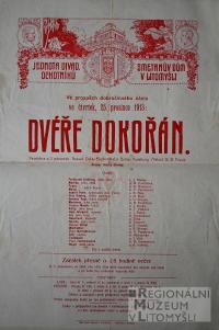 Litomyšl, JDO, Dvéře dokořán - plakát, 1913