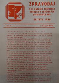 Hradec Králové, Krajské kulturní středisko, Impuls, Svitavy, Národní přehlídka ruských a sovětských divadelních her, 1980