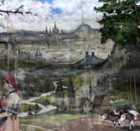 Mníšek pod Brdy: opona Kde domov můj, autor neznámý, s.a.