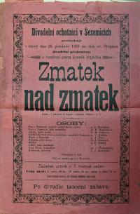 Sezemice, Ochotníci, Zmatek nad zmatek - plakát, 1893
