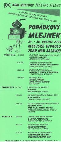 Žďár nad Sázavou, KP Pohádkový mlejnek, plakát, 2004