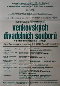 Hradec Králové, Krajské kulturní středisko, Impuls, Malé Svatoňovice, KP vesnických divadelních souborů, 1989