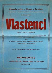 Hroubovice, Klicpera, Kniha plakátů, Chrast, DS, Vlastenci - plakát, 1960