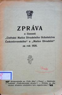 Praha, Zprávy ÚMDOČ 1926