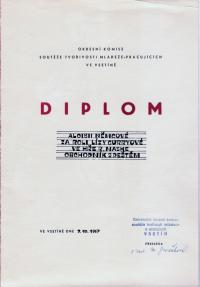 Zubří, DP ZK Gumárny, diplom Obchodník s děštěm, 1967