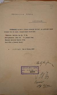 Jičín, Mládenecký spolek, volba funkcionářů, 1929
