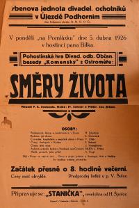 Podhorní Újezd, Erbenova jednota, Směry života - plakát, 1926
