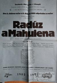 Litomyšl, Vlastimil, Radúz a Mahulena - plakát, 1955