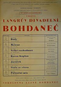 Bohdaneč, OB, 3. Langrův divadelní Bohdaneč -  plakát, 1960