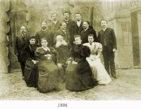 Benátky nad Jizerou, skupina ochotníků, 1896