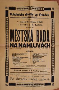 Vitiněves, SDO, Městská rada na námluvách - plakát, 1928