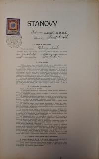 Pardubice, Arbesův okrsek ÚMDOČ, spolkové stanovy, 1923