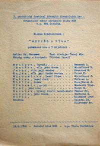 Pardubice, I. pardubický festival Dětských divadelních her, program festivalu, 1958