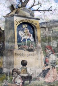 Mníšek pod Brdy: opona Kde domov můj, autor neznámý, s.a.