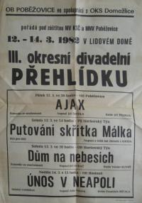 Poběžovice, III. okresní divadelní přehlídka - plakát, 1982