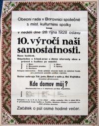 Borovnice, Kde domov můj - plakát, 1928