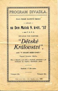 Cedar Rapids, Česká matiční škola, Dětské království - program, 1937
